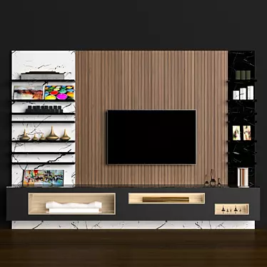 Modern TV Wall Unit - 3D Models 3D model image 1 