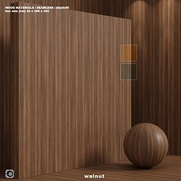 Seamless Walnut Wood Box Set 3D model image 1 