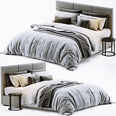 Modena Glamour Bed - Luxurious RH Design 3D model image 1 