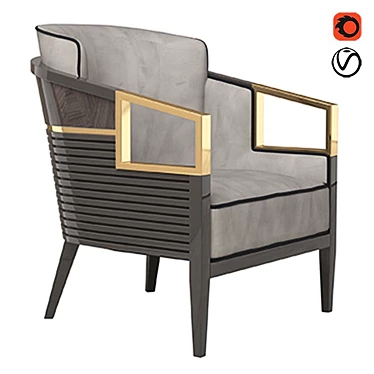 Luxury Asymmetric Armchair 3D model image 1 