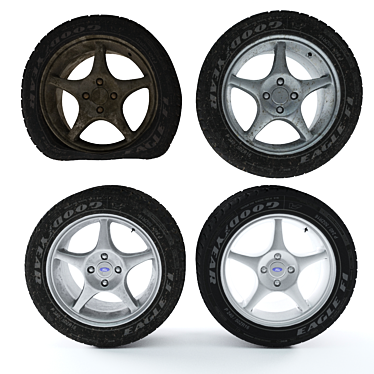 Ford Focus 2003 Wheel: High-Poly PBR Model 3D model image 1 