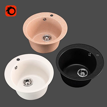 Elegant DELINIA Quartz Sink 3D model image 1 