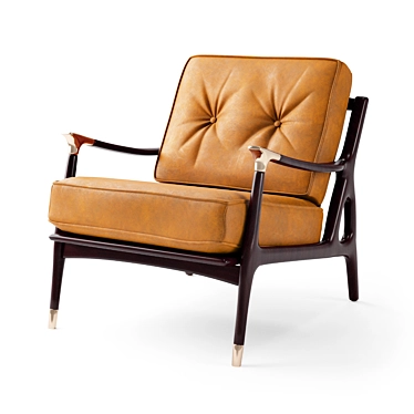 Mid-century Inspired Leather Chair 3D model image 1 