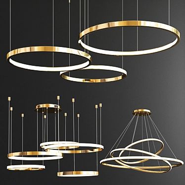 Stunning Ring Chandeliers - 3 Types 3D model image 1 