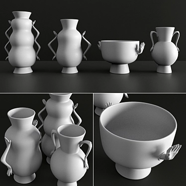 Modern Eve Vases Set 3D model image 1 