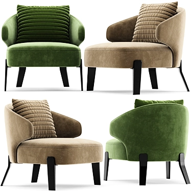 Sleek Comfort Embrace armchair 3D model image 1 