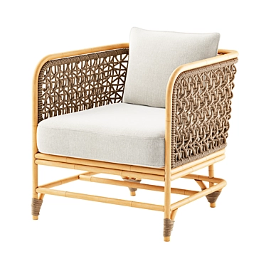 Naturally Elegant Marigny Rattan Chair 3D model image 1 