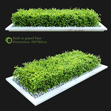 Gravel-Based Bush: Natural, Separated Parts 3D model image 1 