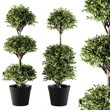 Lush Green Garden Decor - Set of 91 Topiary Balls 3D model image 1 