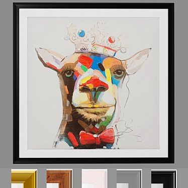 Crowned Giraffe: Art Frams Set 3D model image 1 