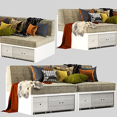 Luxury Velvet Custom Sofa 3D model image 1 