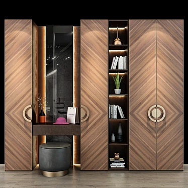 Modern Wooden Cabinet 3D model image 1 