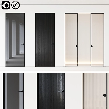 Modern Aladin Swing Mono and Pocket Door 3D model image 1 