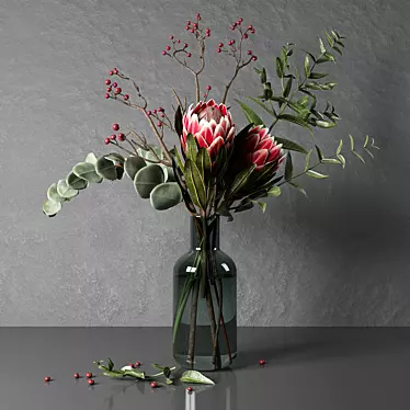 Protea and eucalyptus bouquet