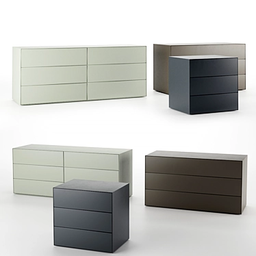 Sleek and Stylish: Glass Magical Chest of Drawers 3D model image 1 