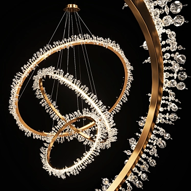 Crystal Ring Chandelier: Stunning Illumination 3D model image 1 