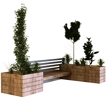 Sustainable Tree Bench Set 3D model image 1 