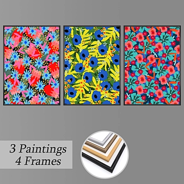 Elegant Wall Art Set 3D model image 1 