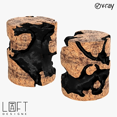 Lofty Wood Coffee Table 3D model image 1 
