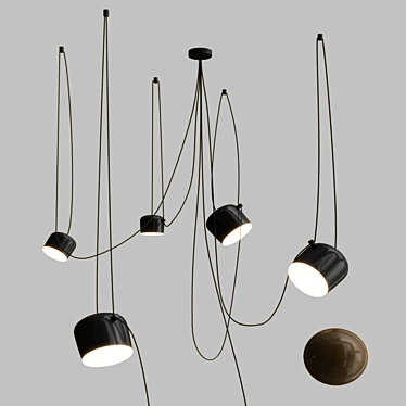 Sleek Aim 5 Pendant Light 3D model image 1 