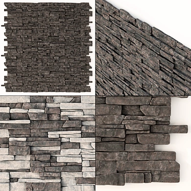 Clinker Rock Panel - Versatile and High-Quality Wall Solution 3D model image 1 