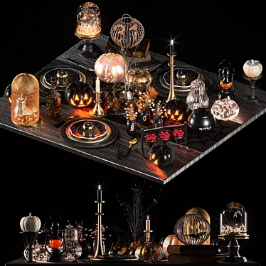 Spooky Halloween Table Decor 3D model image 1 