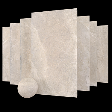 Elegant Beige Concrete Tiles 3D model image 1 