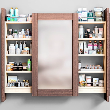 Cosmetic Shelf Set - 3. Lotion, Cosmetology, Cream, Perfume, Brand, Makeup 3D model image 1 