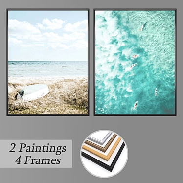 Elegant Wall Art Set with Versatile Frames 3D model image 1 