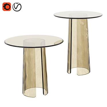 Elegant Poliform Orbit Glass Coffee Table 3D model image 1 