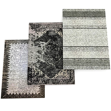 Neutral Gray Vintage Carpet 3D model image 1 