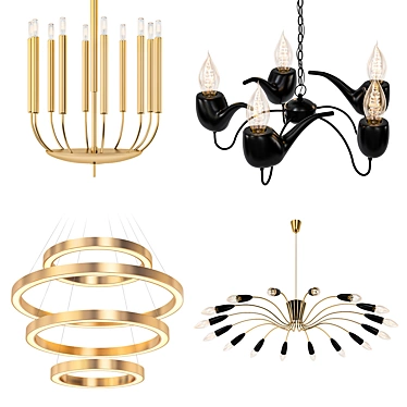 Delightful Suspension Chandelier 3D model image 1 