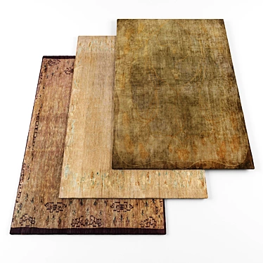 Abstract Collection: 4 Textured Rugs 3D model image 1 