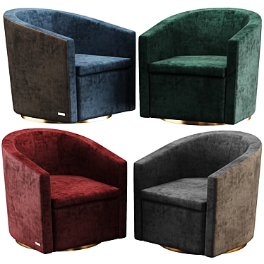 Elegant Swivel Armchair by Gamma 3D model image 1 