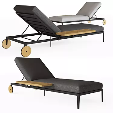 Grid Lounger: Sleek Outdoor Comfort 3D model image 1 