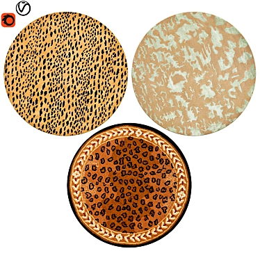 Luxury Geopard Round Rugs 3D model image 1 