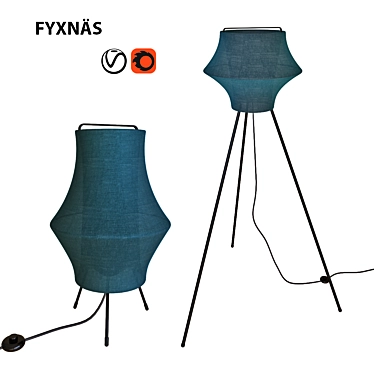 Stylish Turquoise Floor Lamp 3D model image 1 