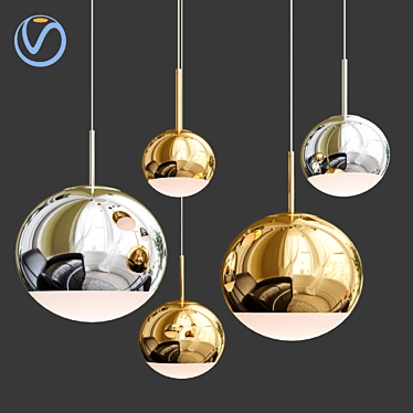 Reflective Orb Ceiling Lamp 3D model image 1 