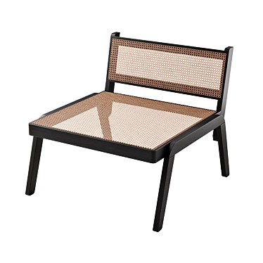 H&M Rattan Low Chair | Stylish & Sustainable 3D model image 1 