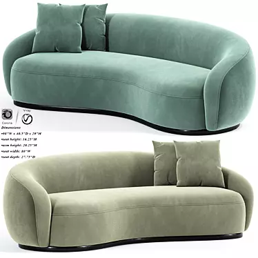 Elegant Siena Sofa: Versatile and Stylish 3D model image 1 