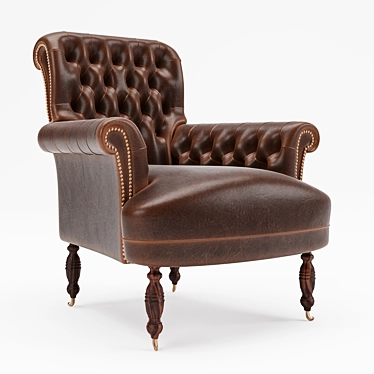 Luxury Tufted Leather Chair 3D model image 1 