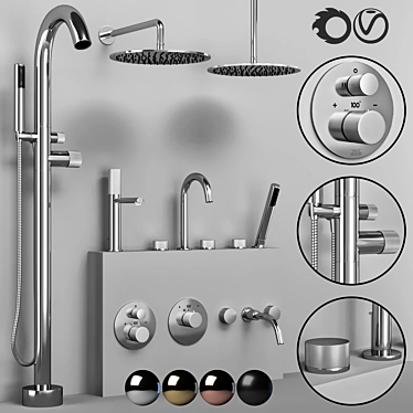Franz Viegener Nerea Faucet Set: Elegant and Versatile 3D model image 1 