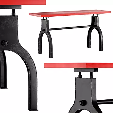 Industrial Steel Dry Bar with Vintage Loft Design 3D model image 1 