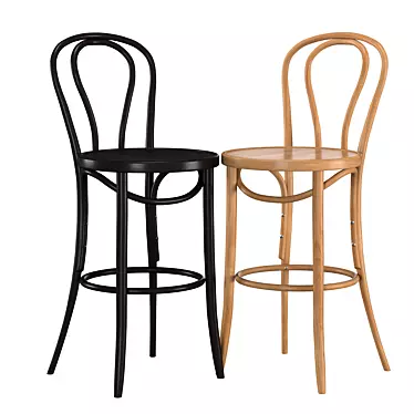 Elegant Bentwood Bar Stool 3D model image 1 