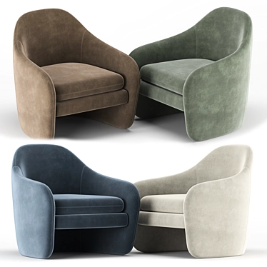 Elegant Pavia Lounge Chair 3D model image 1 