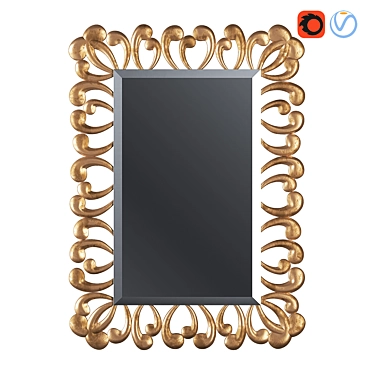 Elegant Apostrophe Mirror 3D model image 1 