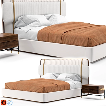 Mezzo Collection Bed Scott - Sleek and Stylish Sleep 3D model image 1 