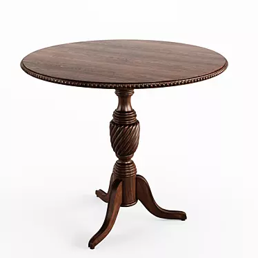 Elegant Wooden Dining Table 3D model image 1 