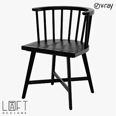 Modern Wood Chair: LoftDesigne 36149 3D model image 1 