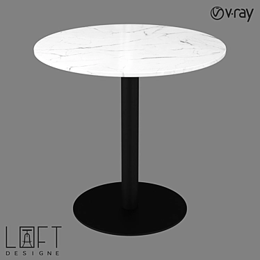 Modern Metal and Marble Table 3D model image 1 